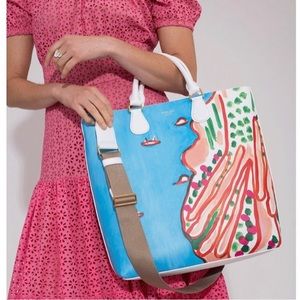 Michael Kors collection hand painted leather tote